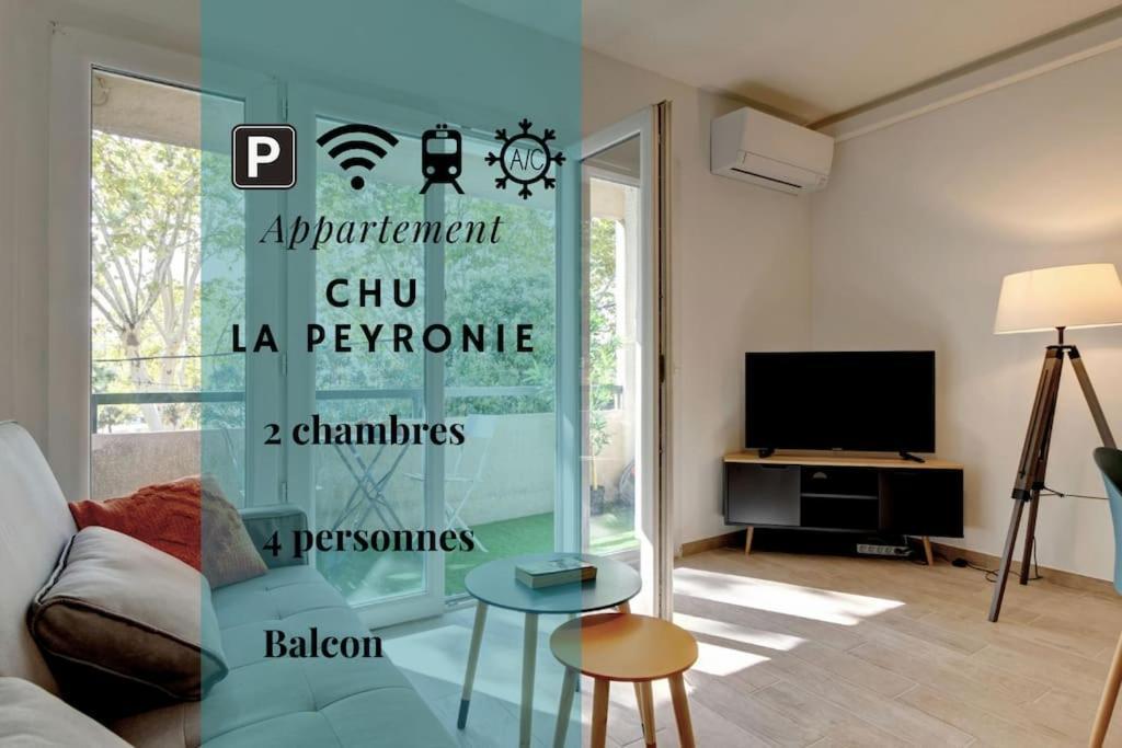 028- Chu Hopital, Appart 2Chambres, Parking, Tram Montpellier Luaran gambar